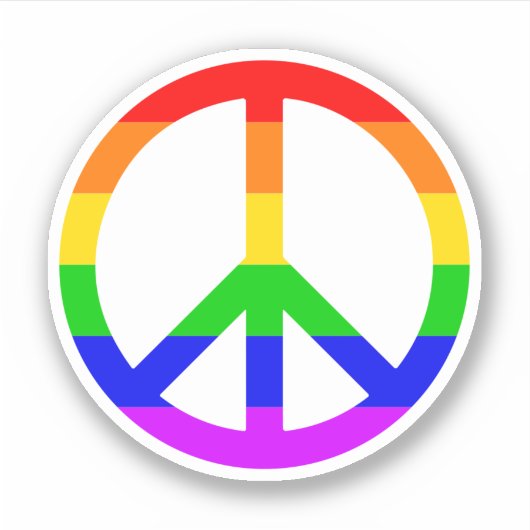 Rainbow Peace Sign Sticker (Voorkant)
