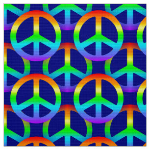 Rainbow Peace Sign Stof