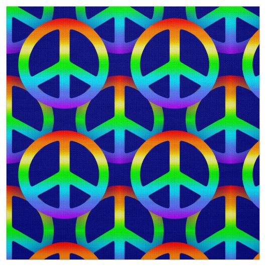 Rainbow Peace Sign Stof (Swatch)