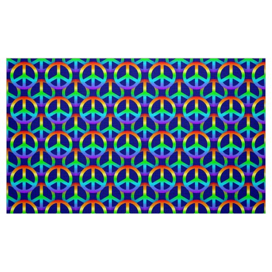 Rainbow Peace Sign Stof (Fat Quarter)