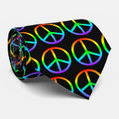 Rainbow Peace Sign Stropdas (Opgerold)