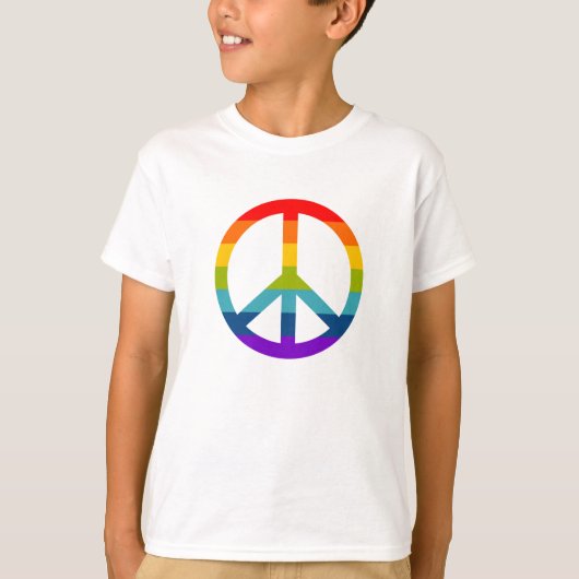 Rainbow Peace Sign T-shirt (Voorkant)