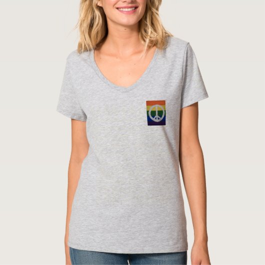 Rainbow Peace Sign T-shirt (Voorkant)