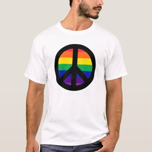 RAINBOW PEACE SIGN T-SHIRT (Voorkant)