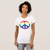 Rainbow Peace Sign T-shirt (Voorkant volledig)