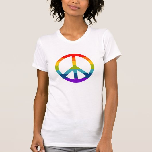Rainbow Peace Sign T-shirt (Voorkant)