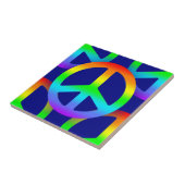 Rainbow Peace Sign Tegeltje (Zijkant)