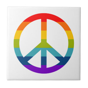 Rainbow Peace Sign Tegeltje