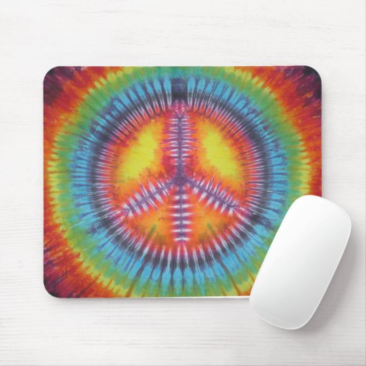 Rainbow Peace Sign Tie Dye Muismat (Met muis)