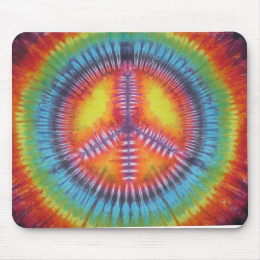 Rainbow Peace Sign Tie Dye Muismat (Voorkant)