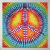 Rainbow Peace Sign Tie Dye Poster (Voorkant)