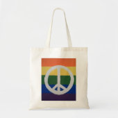Rainbow Peace Sign Tote Bag (Voorkant)