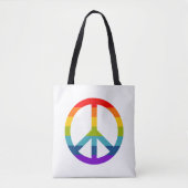 Rainbow Peace Sign Tote Bag (Voorkant)
