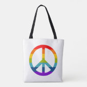 Rainbow Peace Sign Tote Bag (Achterkant)