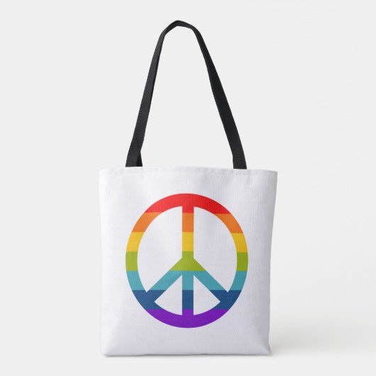 Rainbow Peace Sign Tote Bag (Achterkant)