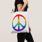 Rainbow Peace Sign Tote Bag (Dichtbij)