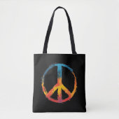 Rainbow Peace Sign Tote Bag (Voorkant)