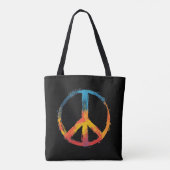 Rainbow Peace Sign Tote Bag (Achterkant)