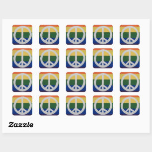 Rainbow Peace Sign Vierkante Sticker