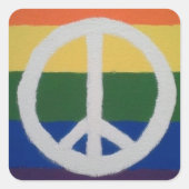 Rainbow Peace Sign Vierkante Sticker (Voorkant)