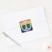 Rainbow Peace Sign Vierkante Sticker (Envelop)