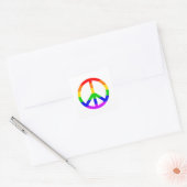 Rainbow Peace Sign Vierkante Sticker (Envelop)