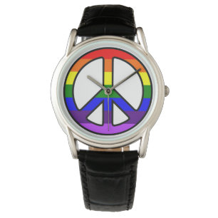Rainbow Peace Sign Watch Horloge