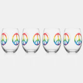 Rainbow Peace Sign Wijnglas Zonder Voet (Voorkant)
