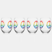 Rainbow Peace Sign Wijnglas Zonder Voet (Achterkant)