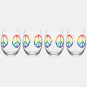 Rainbow Peace Sign Wijnglas Zonder Voet (Links)