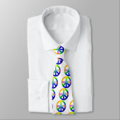Rainbow Peace Sign with Merry Kerstmis. Stropdas (Gebonden)