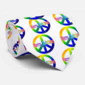 Rainbow Peace Sign with Merry Kerstmis. Stropdas (Opgerold)