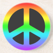 Rainbow Peace Sign Zandsteen Onderzetter (Voorkant)