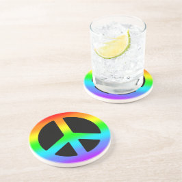 Rainbow Peace Sign Zandsteen Onderzetter