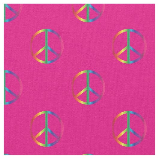 Rainbow Peace Signaleert roze Stof (Close Up)