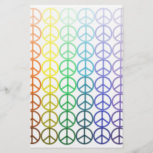 Rainbow Peace Signalering Stationery Briefpapier