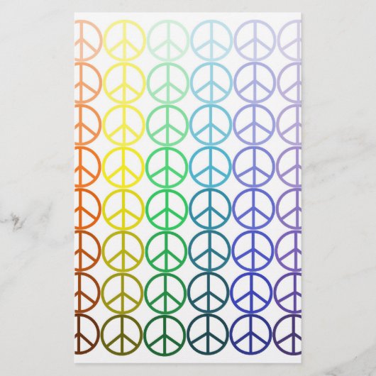 Rainbow Peace Signalering Stationery Briefpapier (Voorkant)
