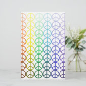 Rainbow Peace Signalering Stationery Briefpapier (Staand voorkant)