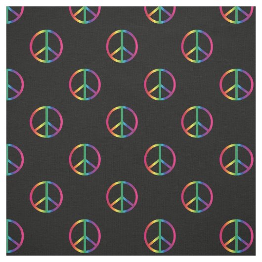 Rainbow Peace Signs Stof (Swatch)