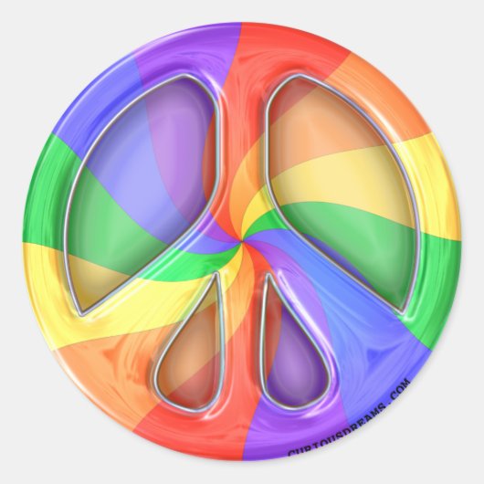 Rainbow Peace Sticker (Voorkant)