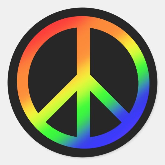 Rainbow Peace Sticker (Voorkant)