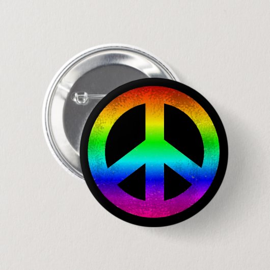 Rainbow Peace Symbol Button (Voorkant /achterkant)