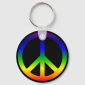 Rainbow Peace Symbol Sleutelhanger (Voorkant)