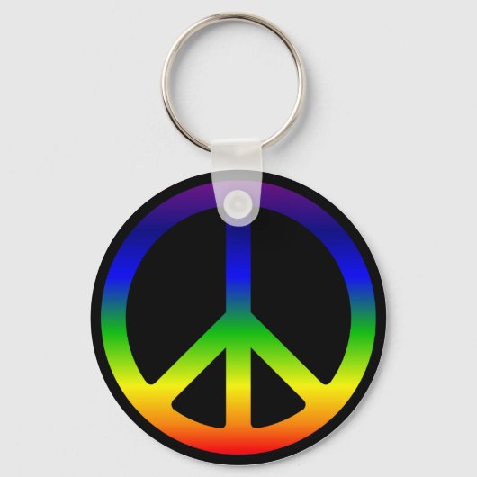 Rainbow Peace Symbol Sleutelhanger (Voorkant)