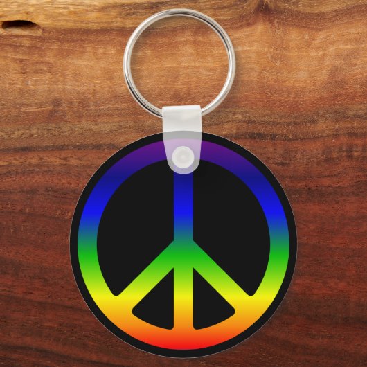 Rainbow Peace Symbol Sleutelhanger (Voorkant)