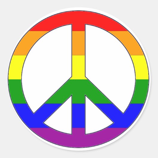 Rainbow Peace Symbol Sticker (Voorkant)
