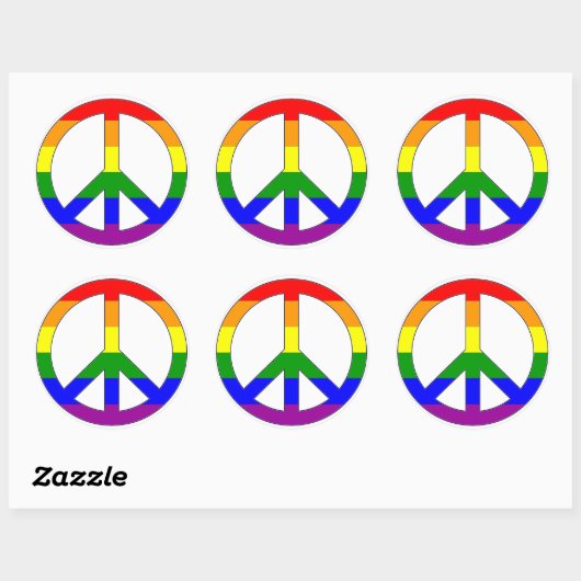 Rainbow Peace Symbol Sticker (Vel)