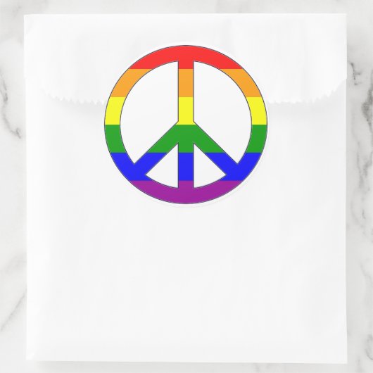 Rainbow Peace Symbol Sticker (Tas)