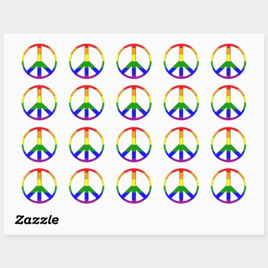 Rainbow Peace Symbol Sticker (Vel)