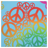 Rainbow Peace Symbool Hart Stof (Swatch)